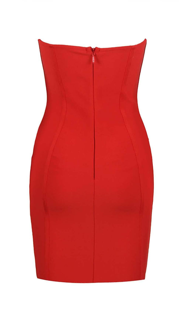 AIIZIE FLOWER EMBELLISHED CORSET MIDI DRESS IN WINE - product image