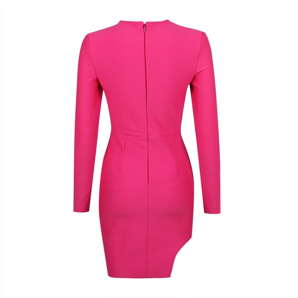 AIIZIE FLOWER LONG SLEEVE MINI BANDAGE DRESS IN RED - product image