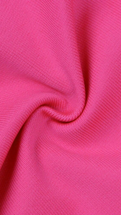 FLOWER LONG SLEEVE MINI BANDAGE DRESS IN RED