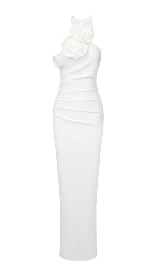 AIIZIE FLOWER SLEEVELESS MAXI DRESS IN WHITE - product image