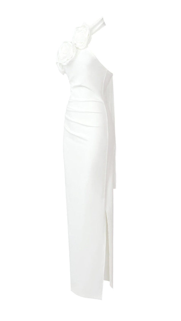 Flower Sleeveless Maxi Dress in White