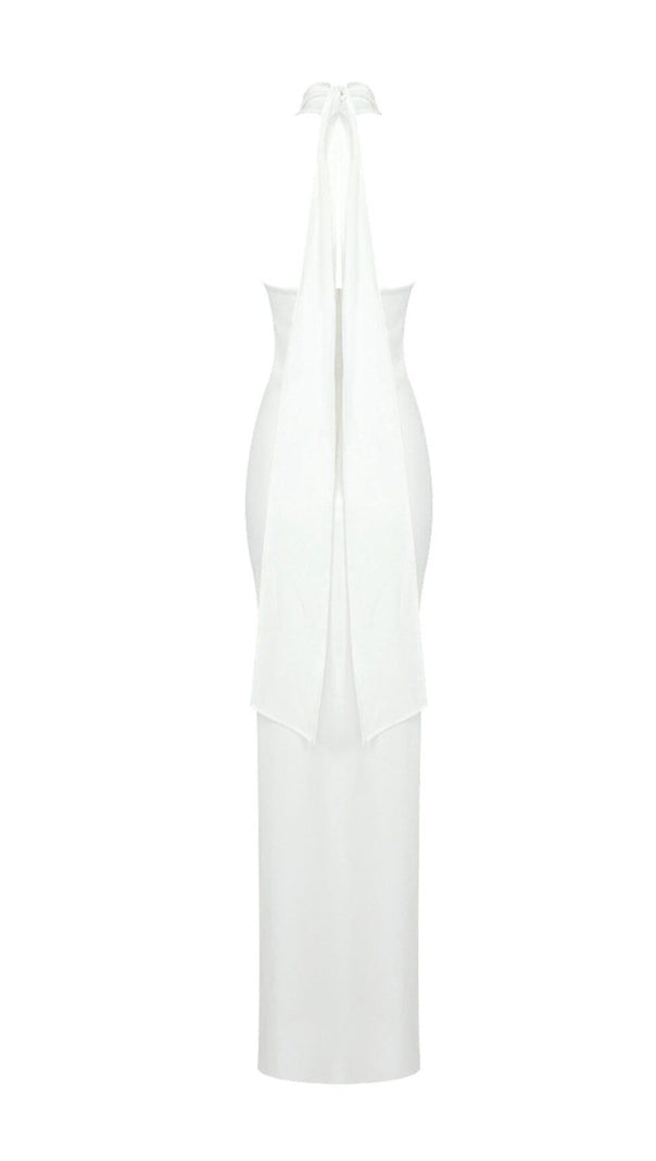 Flower Sleeveless Maxi Dress in White