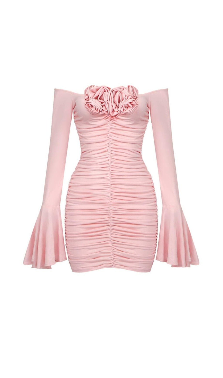 MINIKLEID MIT BLUMENVERZIERUNG UND RÜSCHEN AUS ZUCKERWATTE