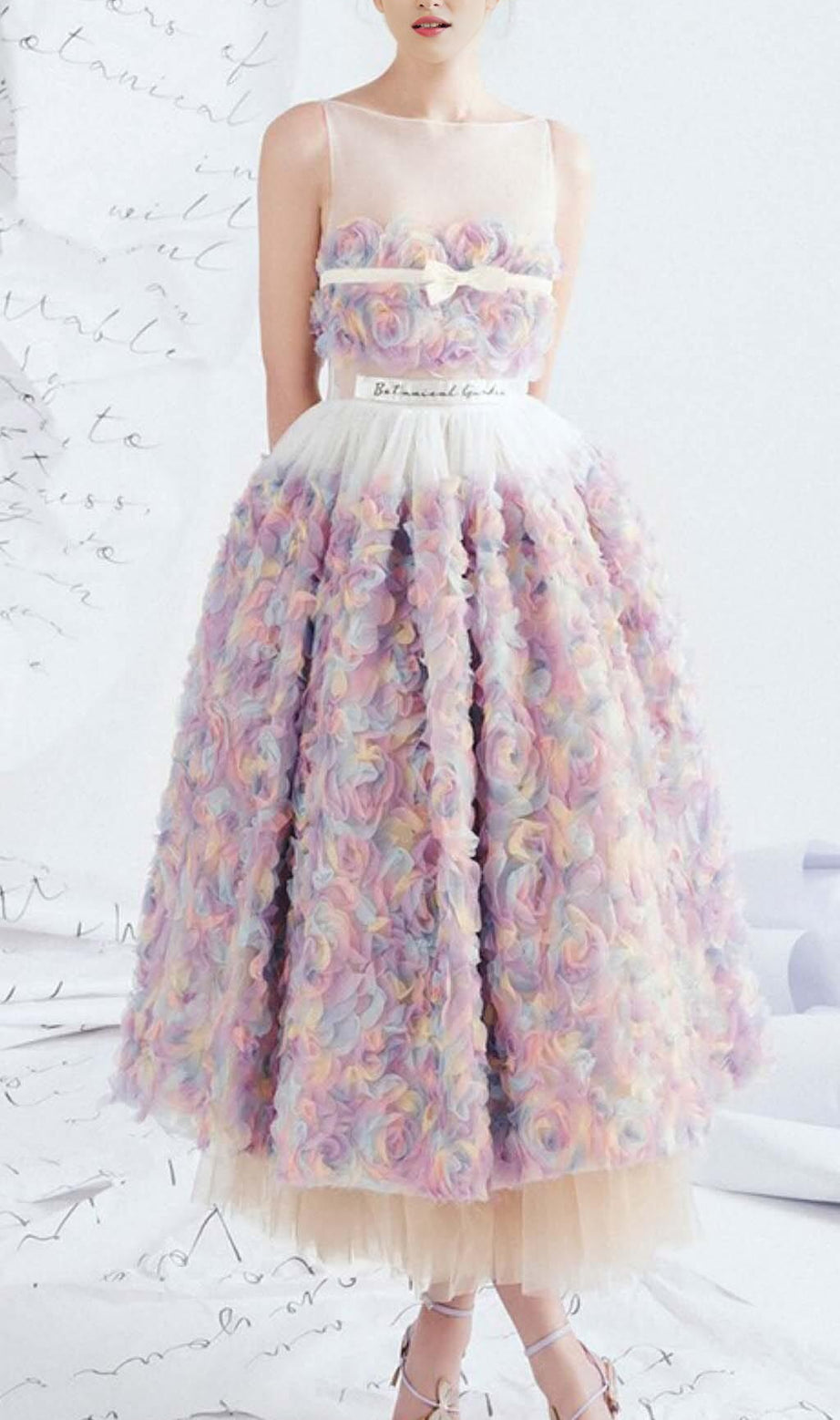 ABITO MIDI FLOREALE PLISSETTATO ROSA