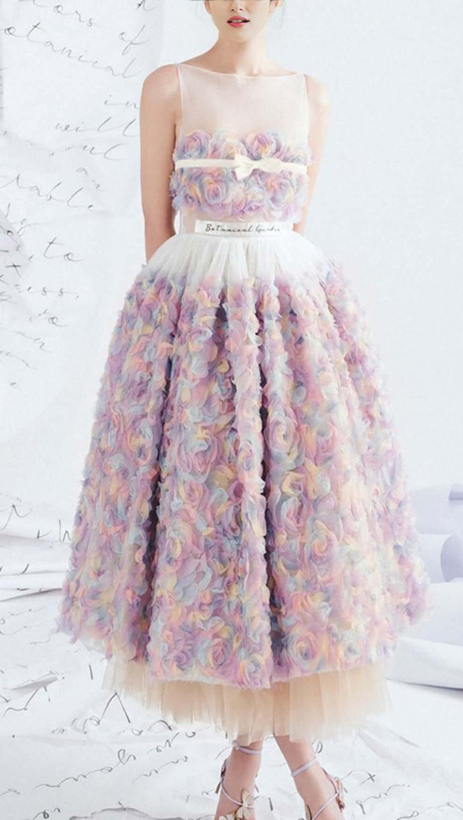 ABITO MIDI FLOREALE PLISSETTATO ROSA