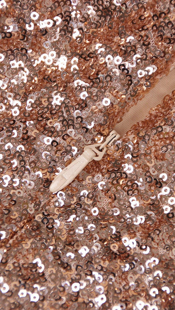 AIIZIE GLITTER STRAPPY JUMPSUIT IN GOLD - product image