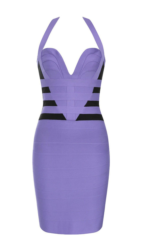 AIIZIE HALTER BANDAGE MINI DRESS IN LAVENDER - product image