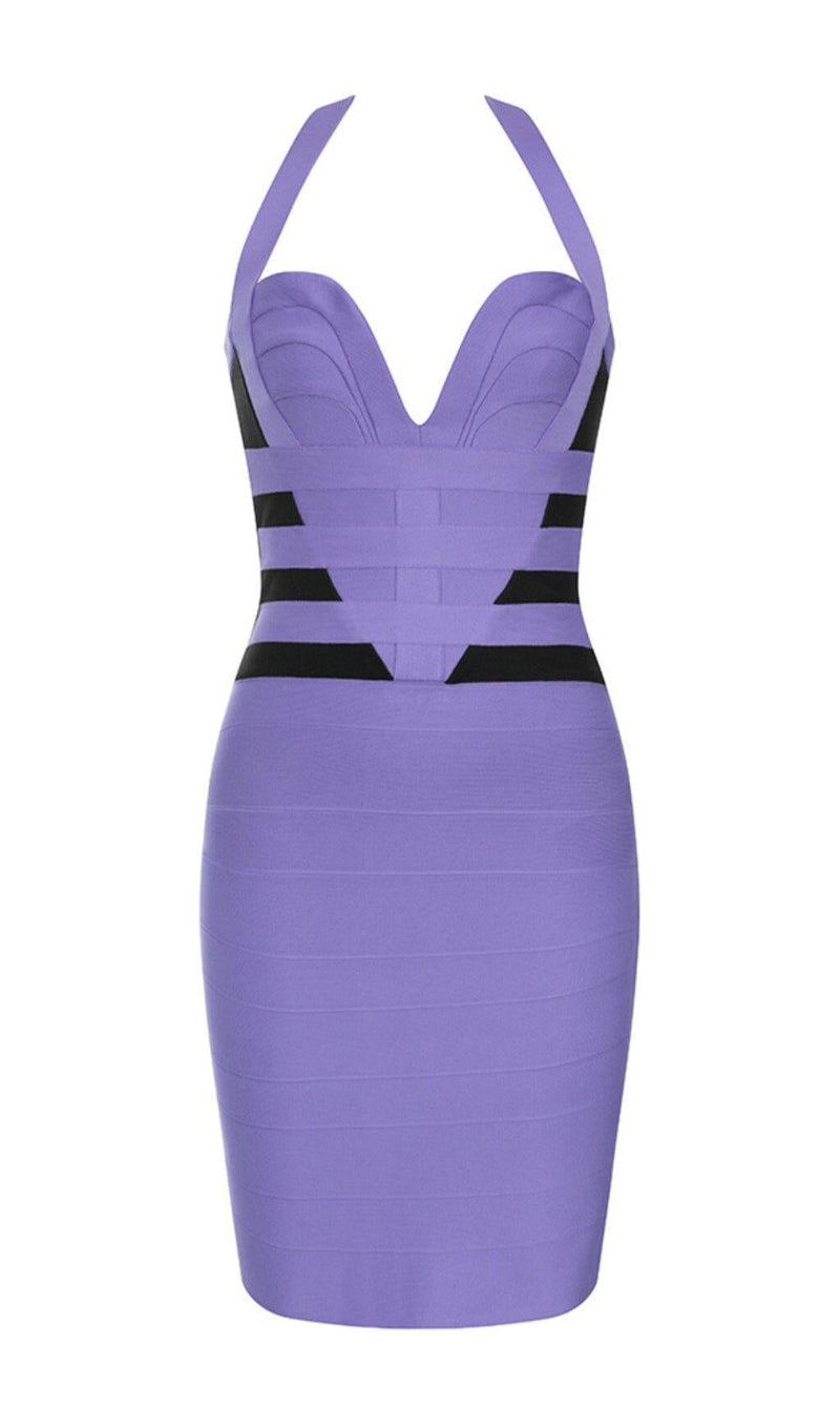 HALTER BANDAGE MINI DRESS IN LAVENDER