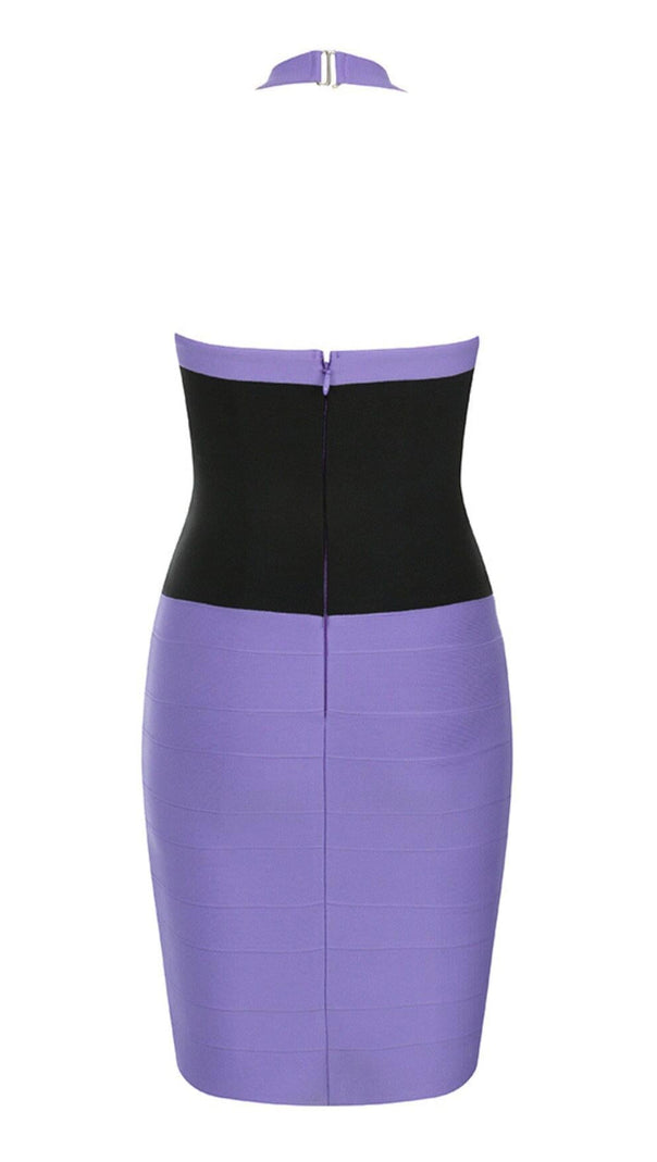 AIIZIE HALTER BANDAGE MINI DRESS IN LAVENDER - product image