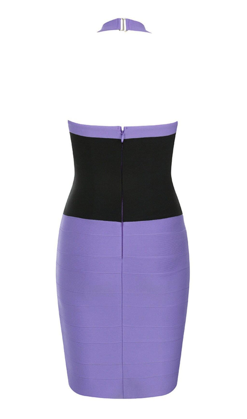 HALTER BANDAGE MINI DRESS IN LAVENDER