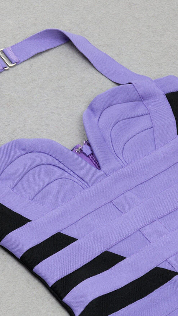AIIZIE HALTER BANDAGE MINI DRESS IN LAVENDER - product image