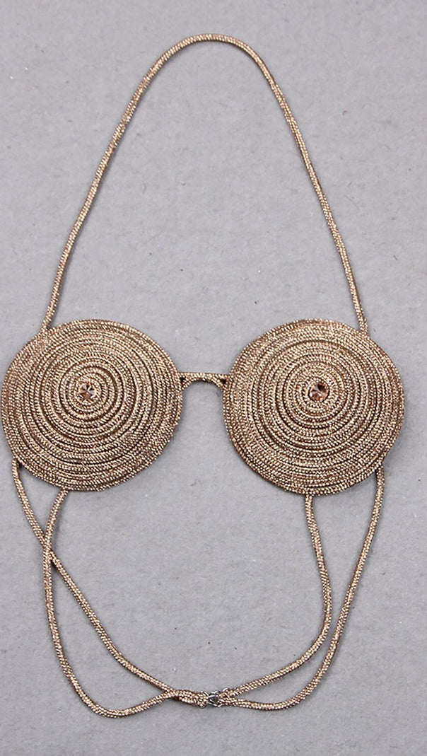 AIIZIE RHINESTONE EMBELLISHED SILK BRA TOP IN GOLD - product image