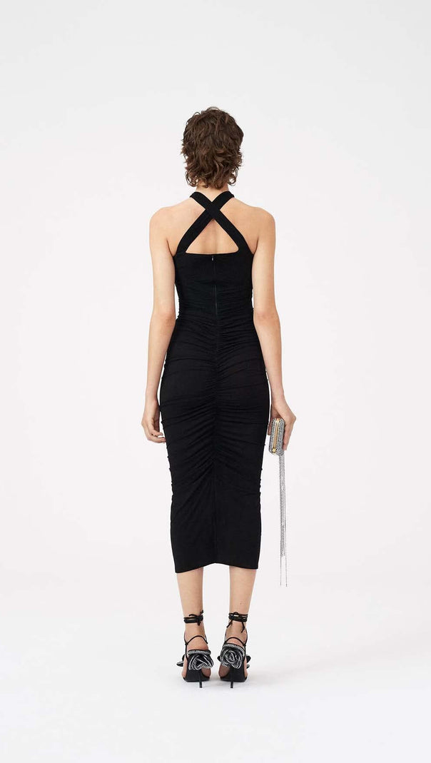 AIIZIE HALTER CUT OUT MAXI DRESS IN BLACK - product image