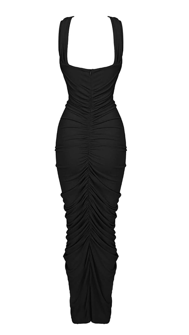 AIIZIE HALTER CUT OUT MAXI DRESS IN BLACK - product image