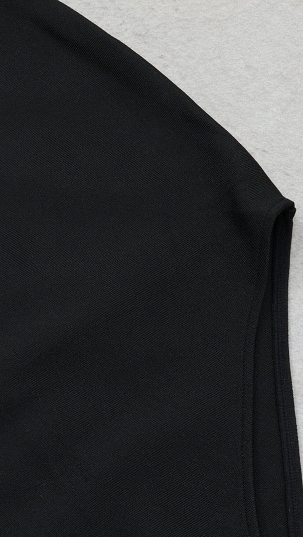 AIIZIE HALTER MESH MIDI DRESS IN BLACK - product image