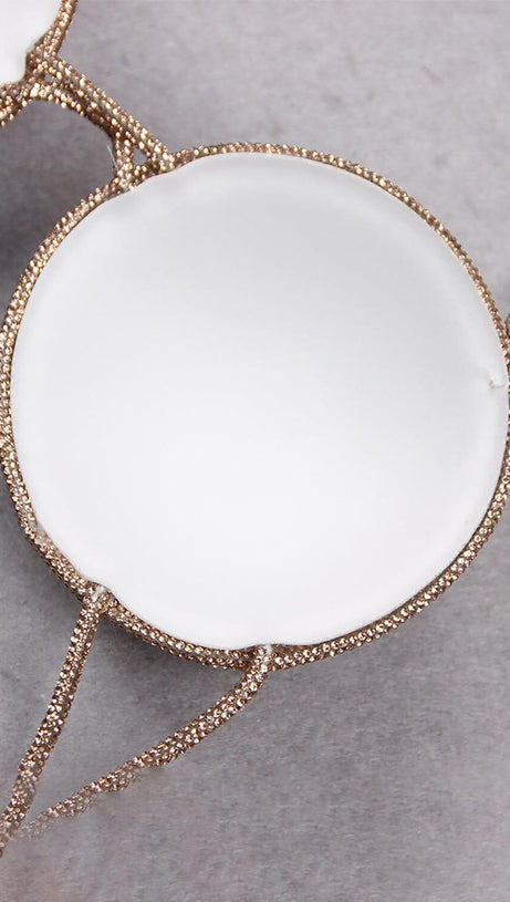 STRASSVERZIERTES SEIDE-BH-TOP IN GOLD