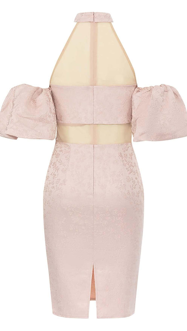 AIIZIE HALTER PUFF MINI DRESS IN PINK - product image