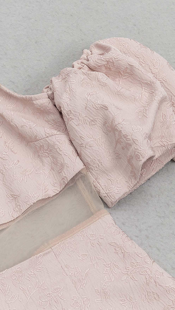 AIIZIE HALTER PUFF MINI DRESS IN PINK - product image
