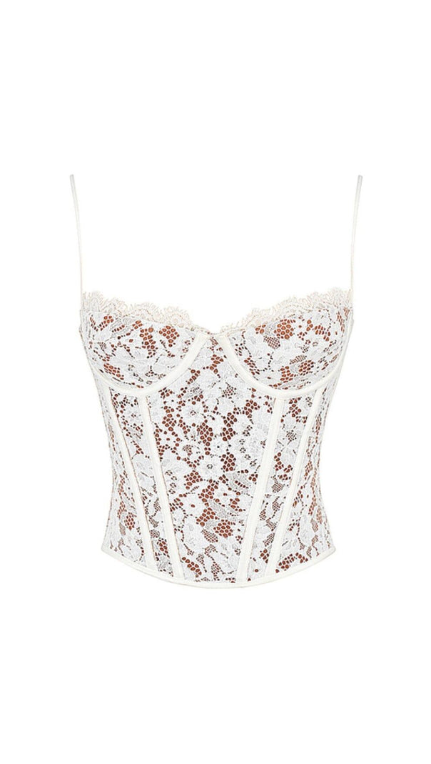 AIIZIE MILA IVORY LACE UNDERWIRED CORSET TOP - product image