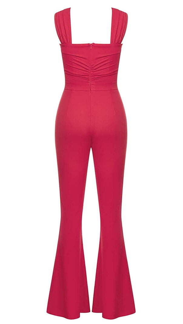 AIIZIE HALTER SLEEVELESS JUMPSUIT IN RED - product image