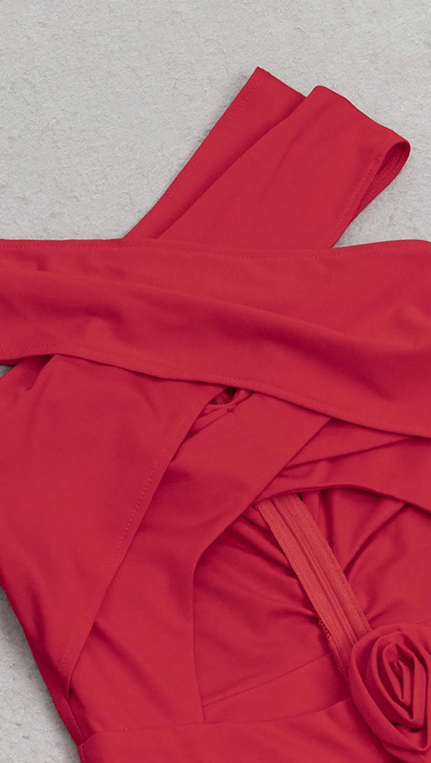 AIIZIE HALTER SLEEVELESS JUMPSUIT IN RED - product image
