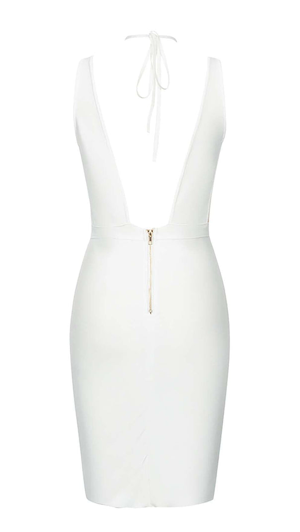 AIIZIE HALTERNECK STRAP DETAIL MIDI DRESS IN WHITE - product image