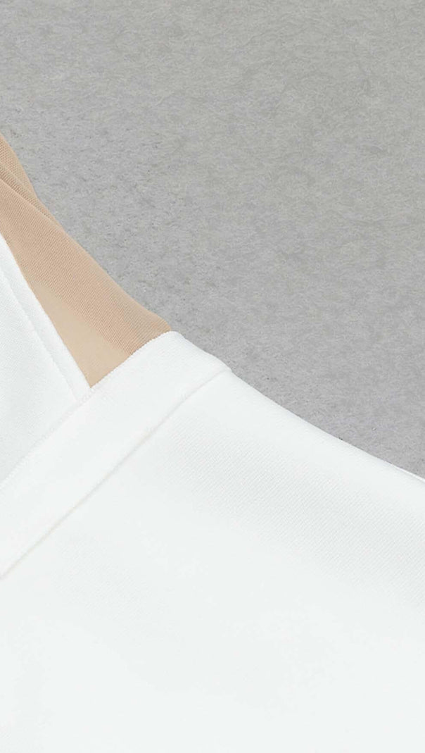 AIIZIE HALTERNECK STRAP DETAIL MIDI DRESS IN WHITE - product image