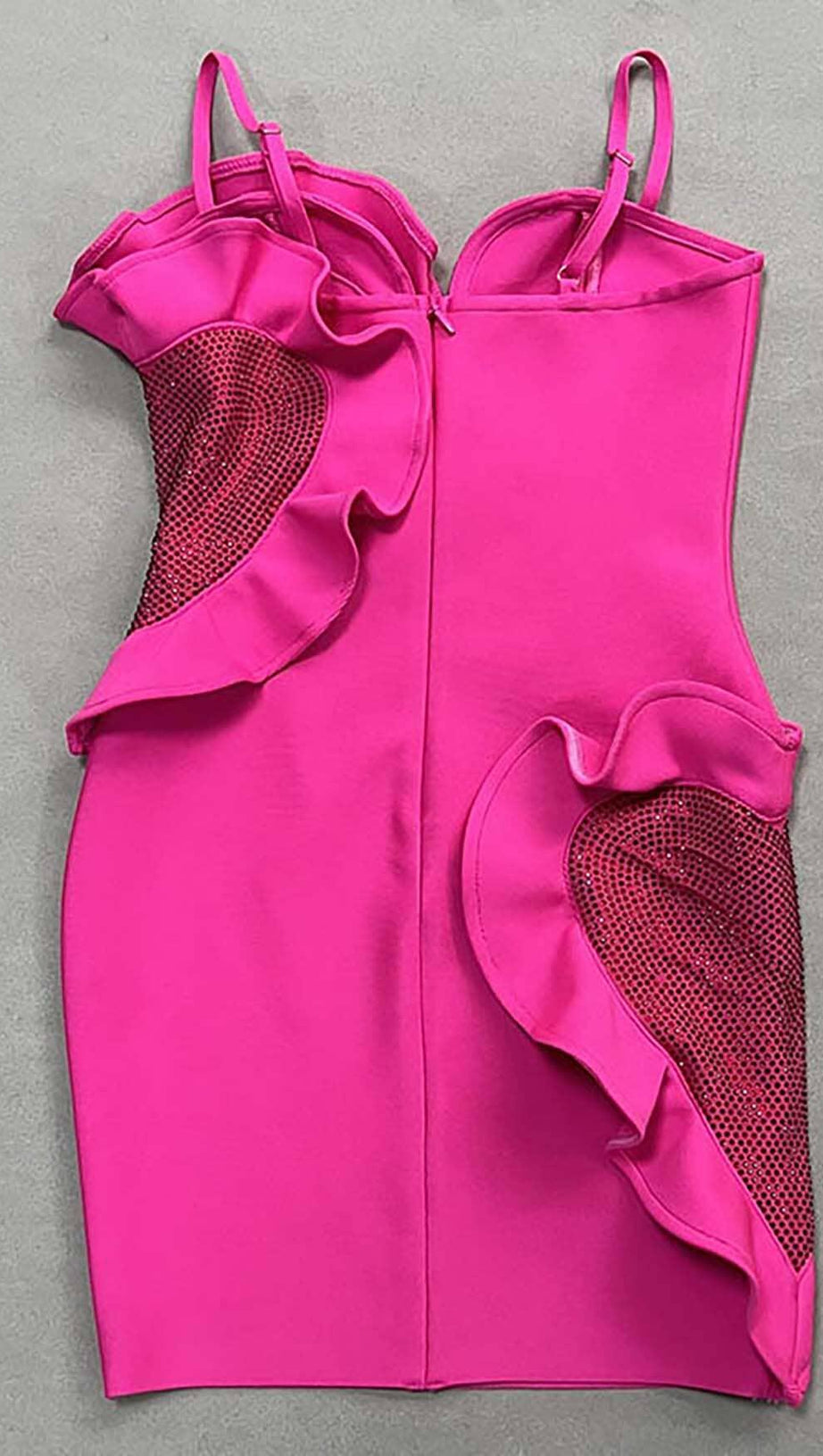 HEART EMBELLISHED SEQUIN MINI DRESS IN PINK