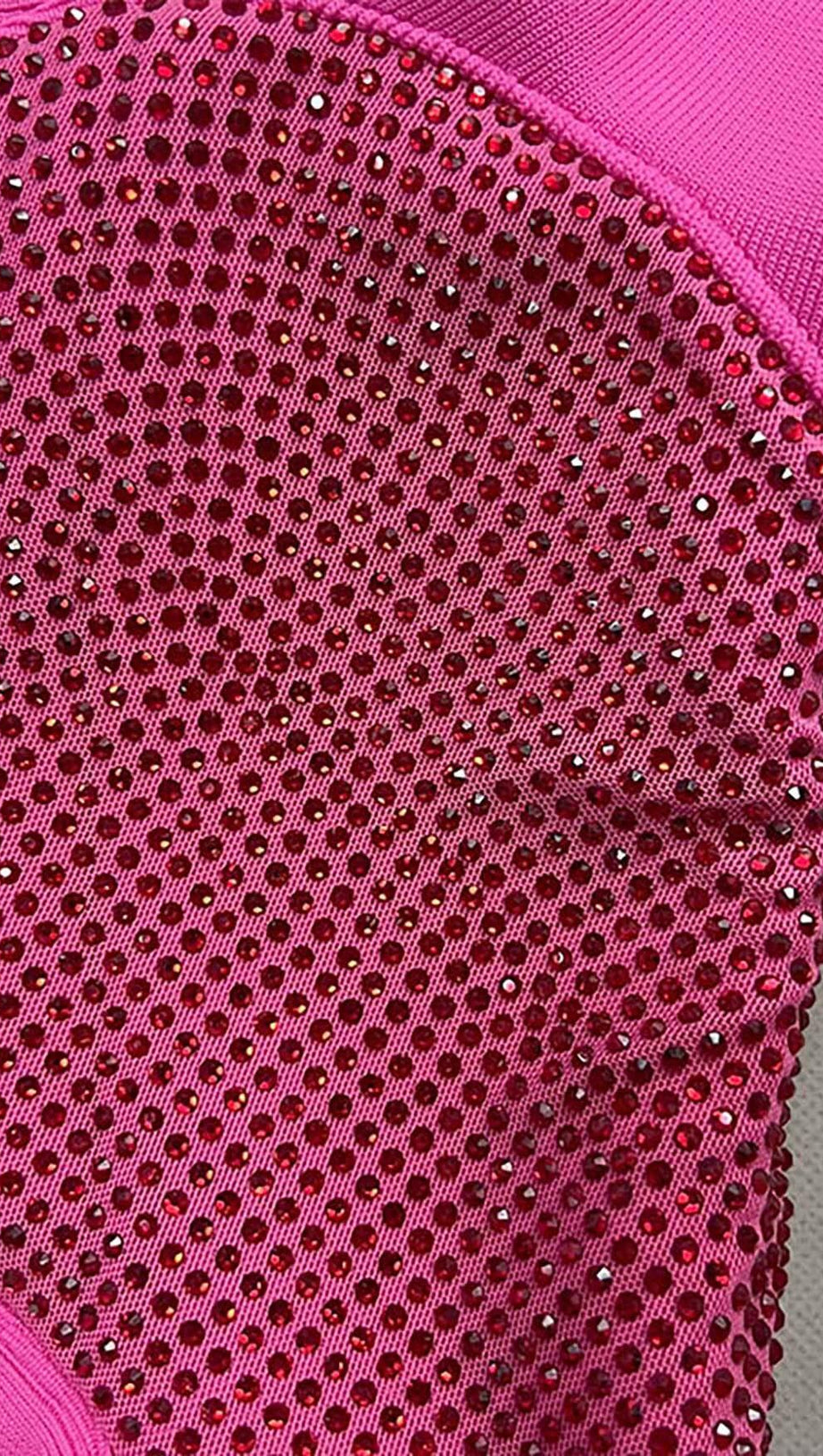 HEART EMBELLISHED SEQUIN MINI DRESS IN PINK