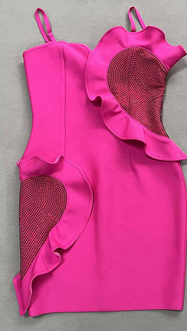 AIIZIE HEART EMBELLISHED SEQUIN MINI DRESS IN PINK - product image
