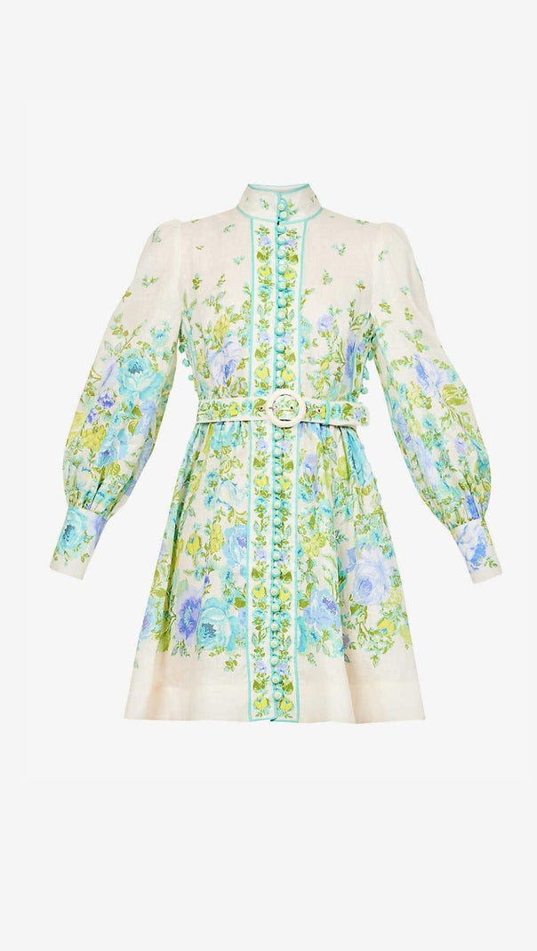 AIIZIE HIGH-NECK LONG SLEEVE MIDI DRESS IN WHITE - product image