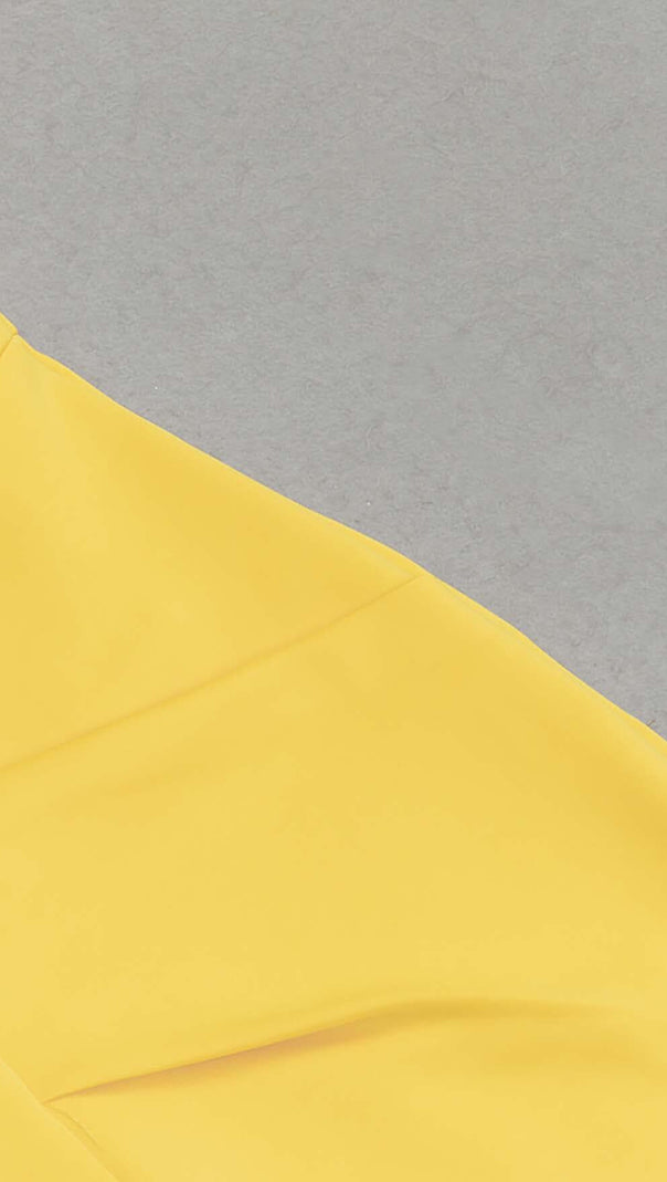AIIZIE HIP WRAP BANDAGE MIDI DRESS IN YELLOW - product image