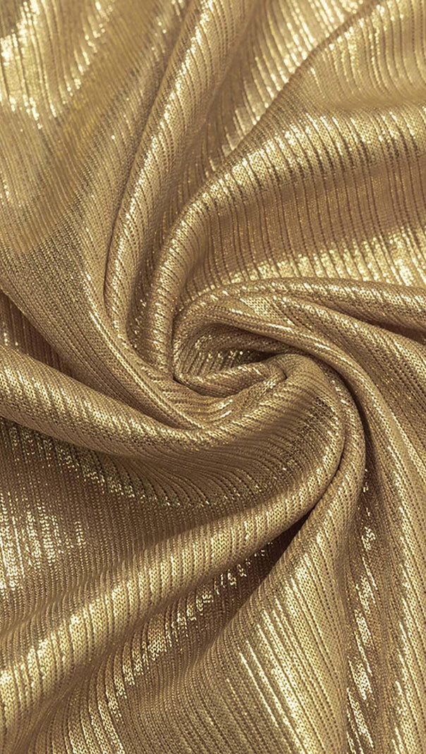 ABITO MIDI CON SPACCO E FIANCHI IN ORO