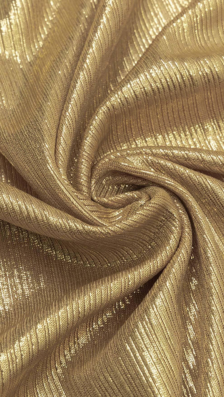 HÜFTWICKEL-MIDIKLEID MIT SCHLITZ IN GOLD