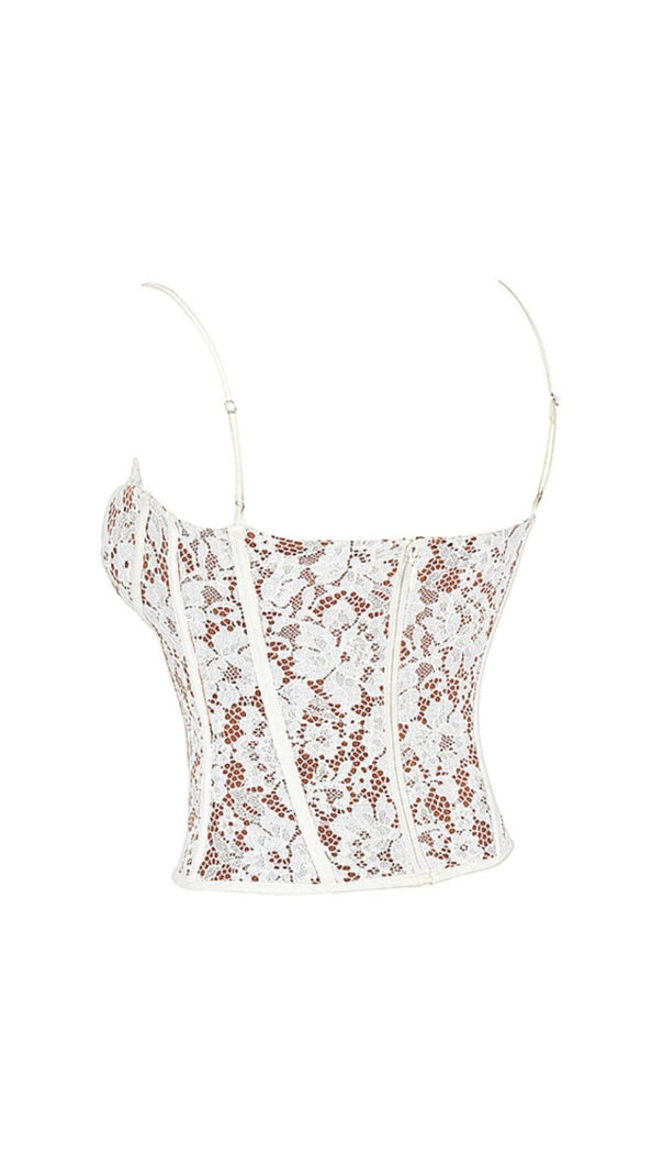 Mila Ivory Lace Underwired Corset Top