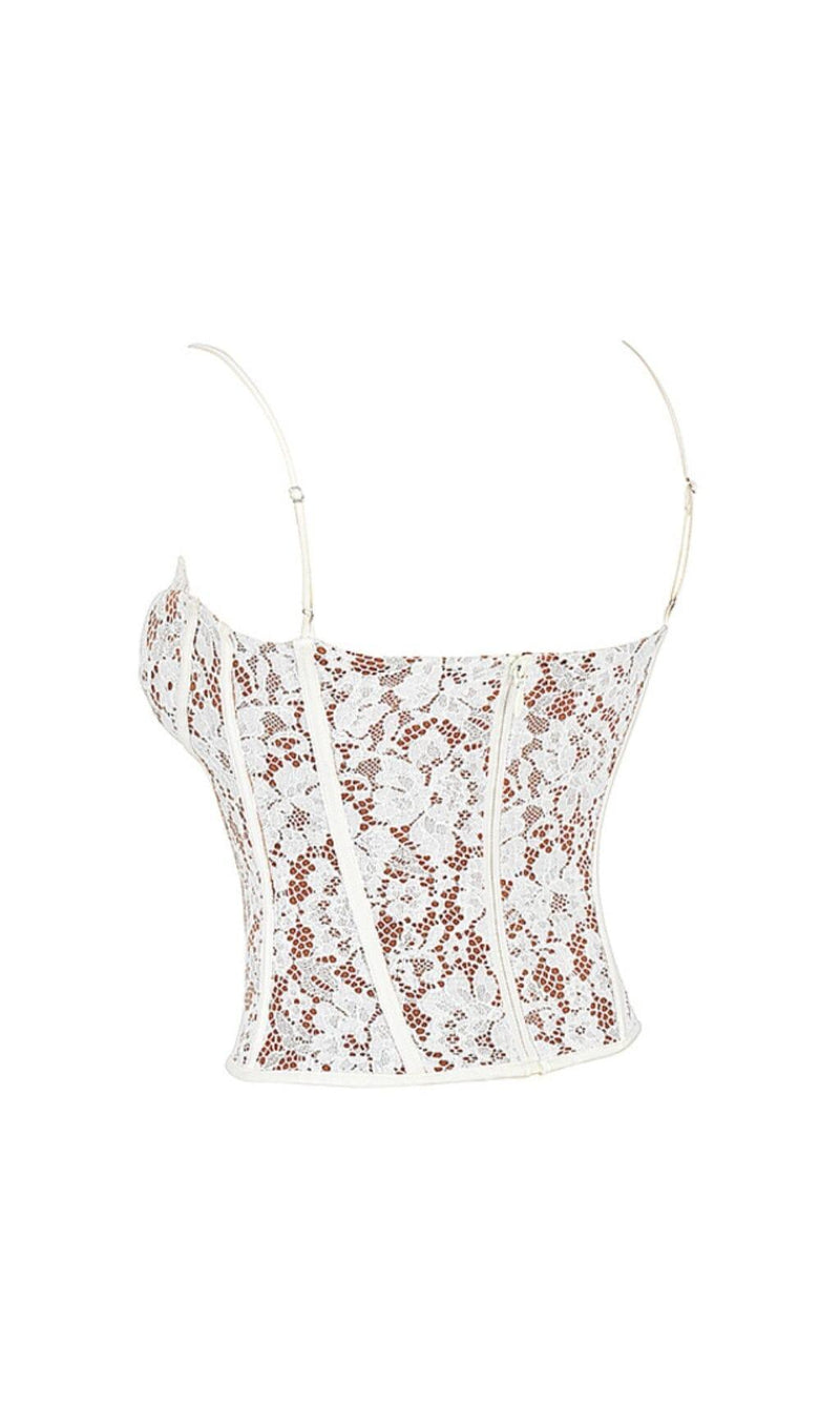 MILA IVORY LACE UNDERWIRED CORSET TOP