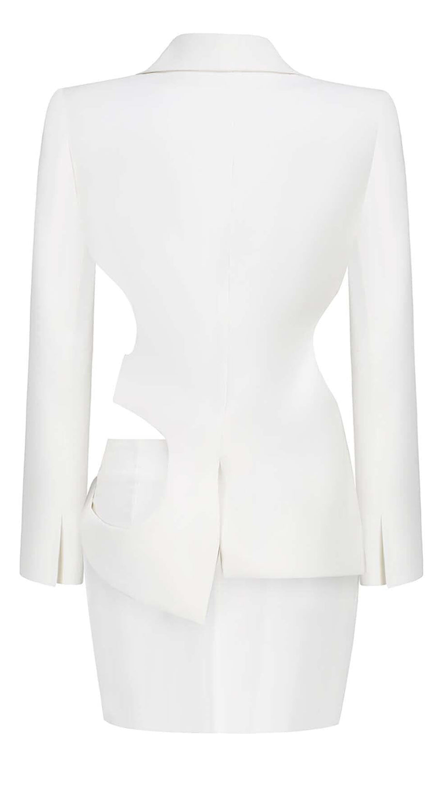 HOLLOW OUT LONG SLEEVE JACKET TOP AND SHORT SKIRT