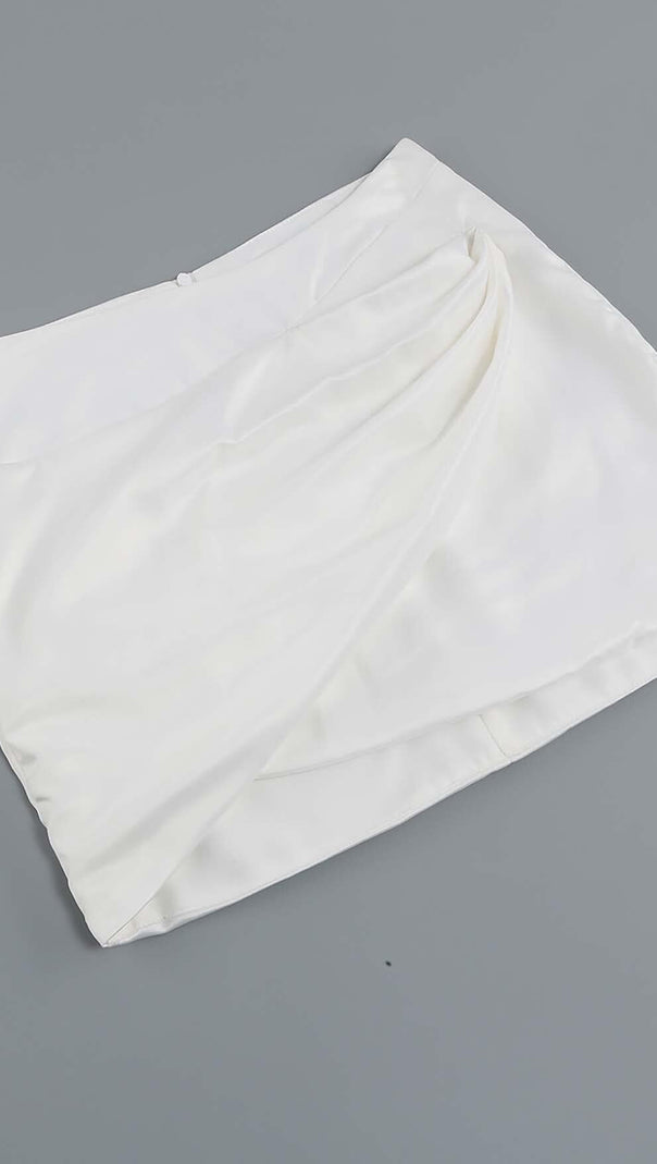 AIIZIE HOLLOW OUT LONG SLEEVE JACKET TOP AND SHORT SKIRT - product image