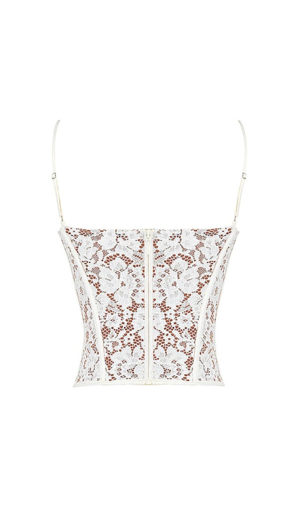 Mila Ivory Lace Underwired Corset Top