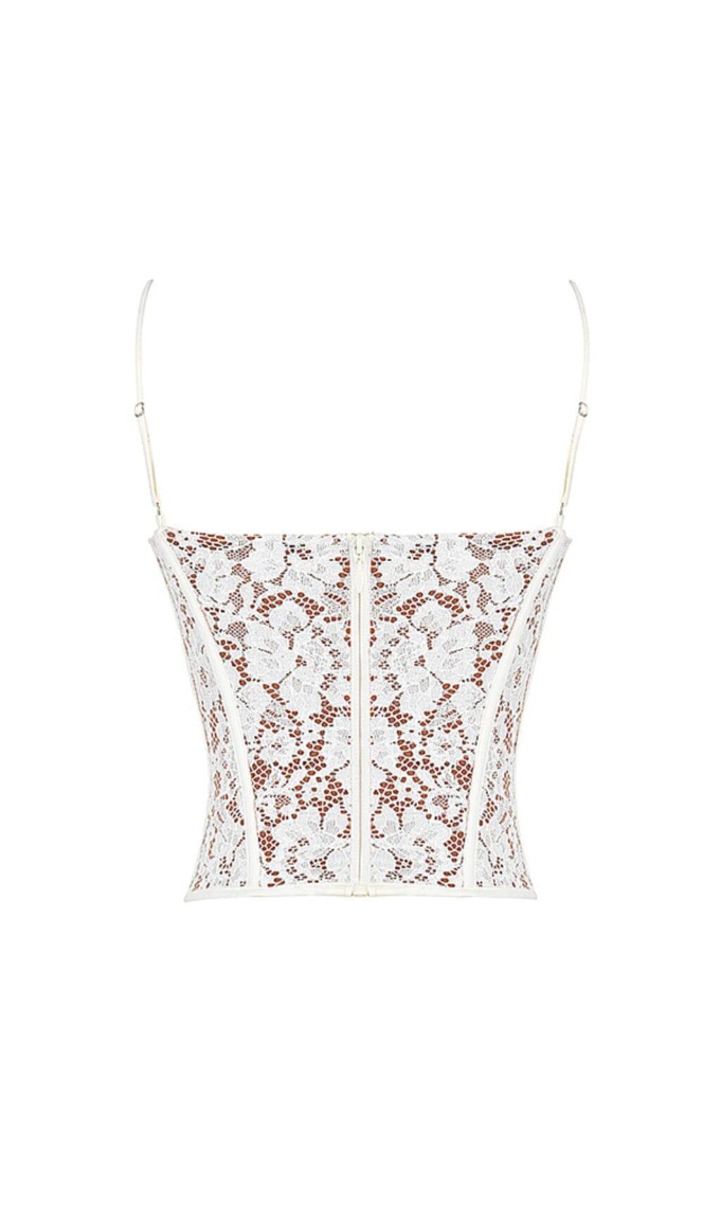 MILA IVORY LACE UNDERWIRED CORSET TOP