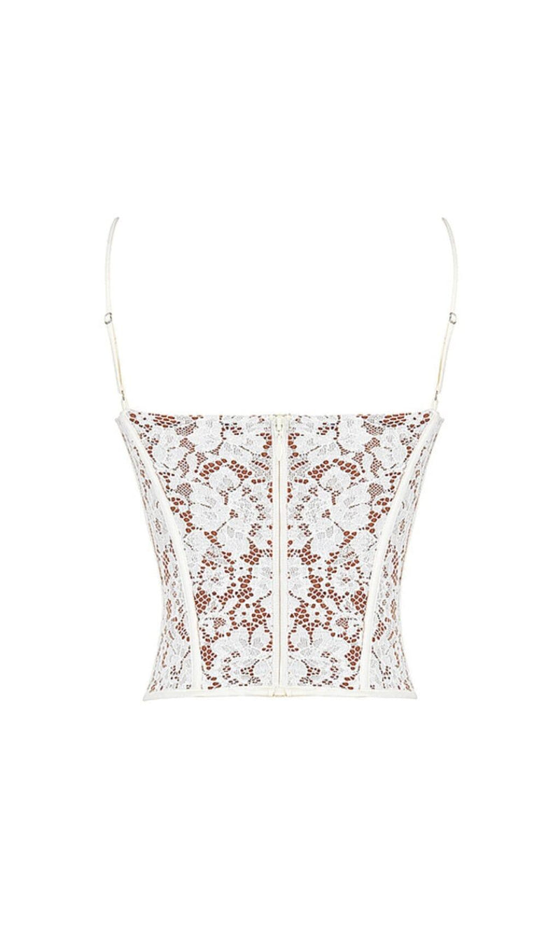 MILA IVORY LACE UNDERWIRED CORSET TOP