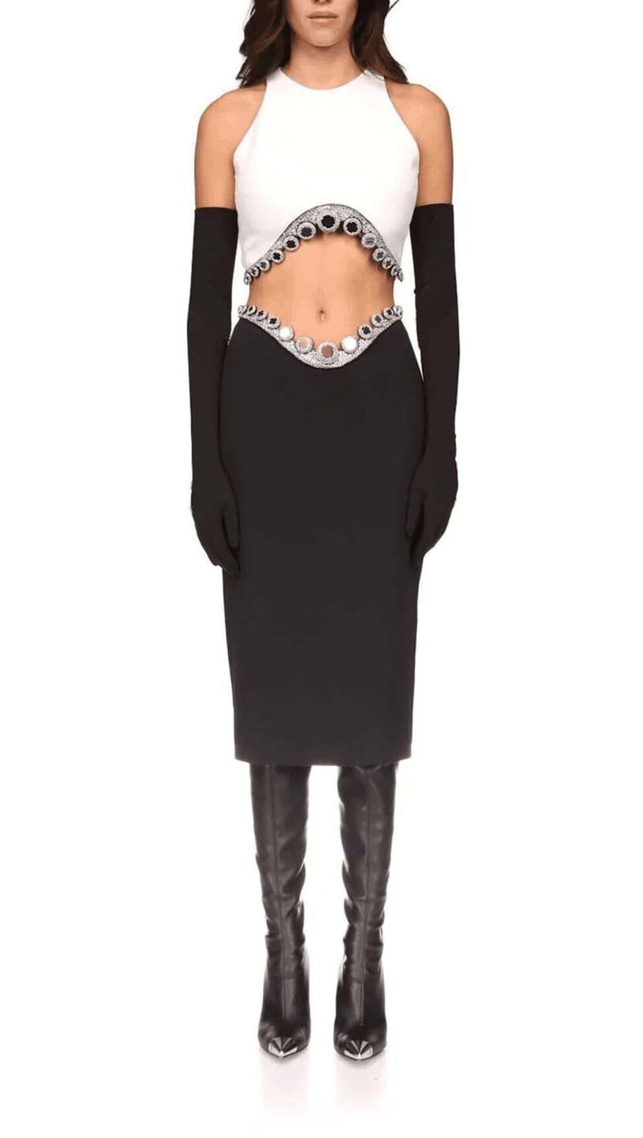 JEWELLED TENTACLE TWO PIECE IN WHITE