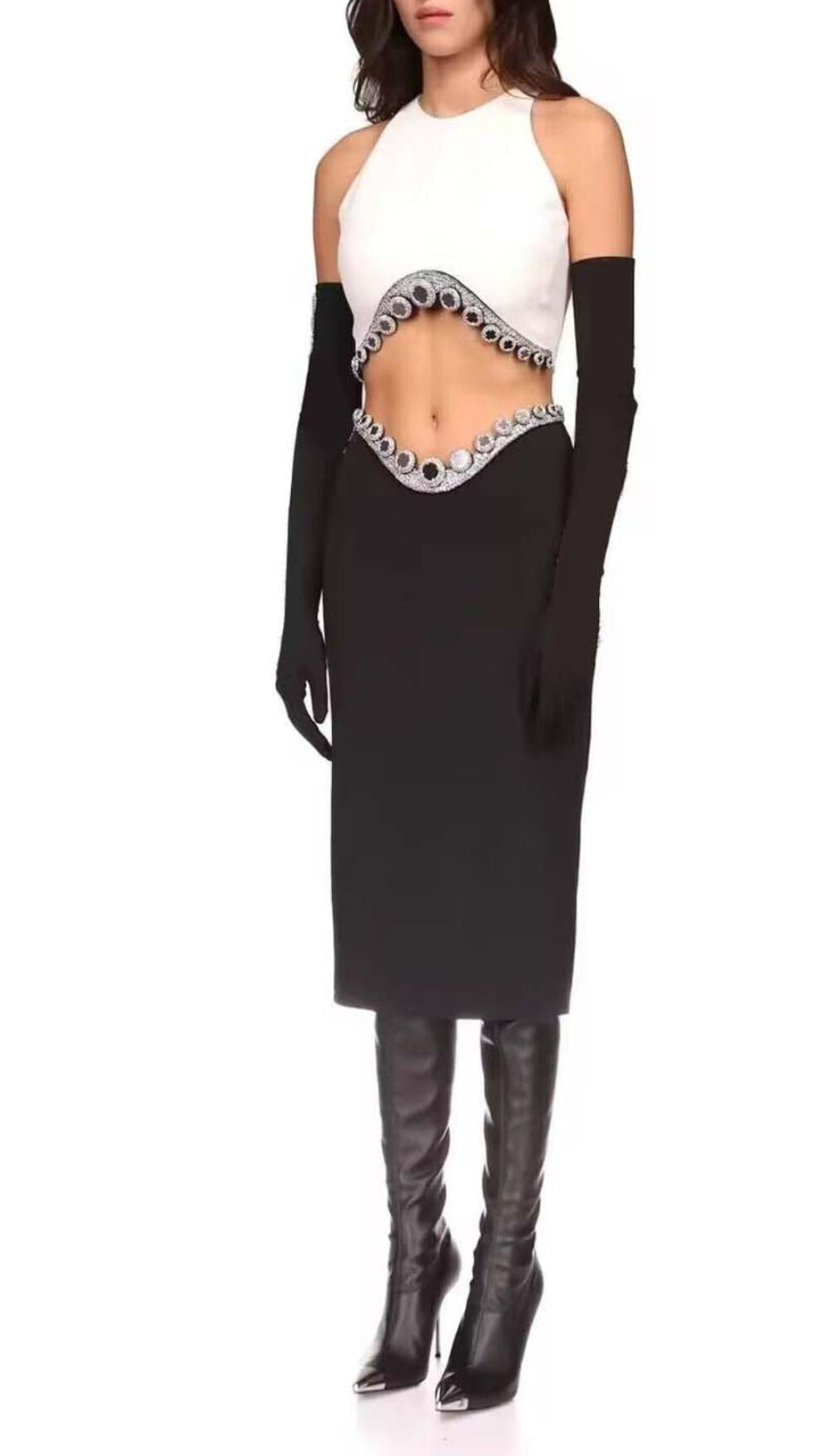 JEWELLED TENTACLE TWO PIECE IN WHITE