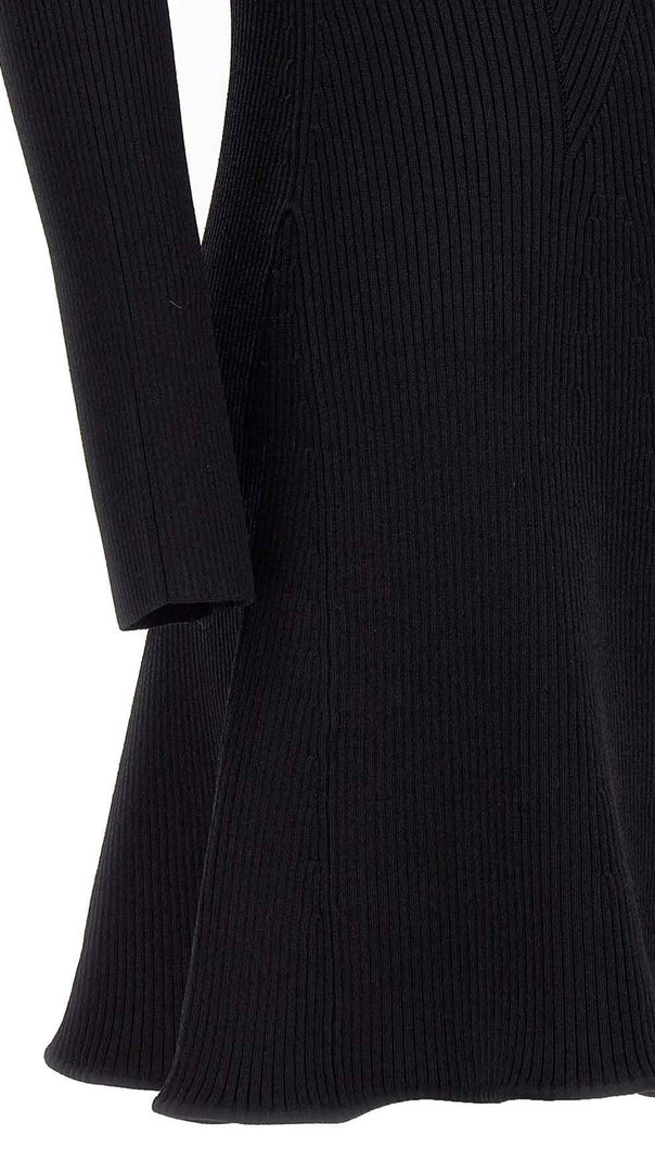 AIIZIE KNIT DIAMANTE MINI DRESS IN BLACK - product image