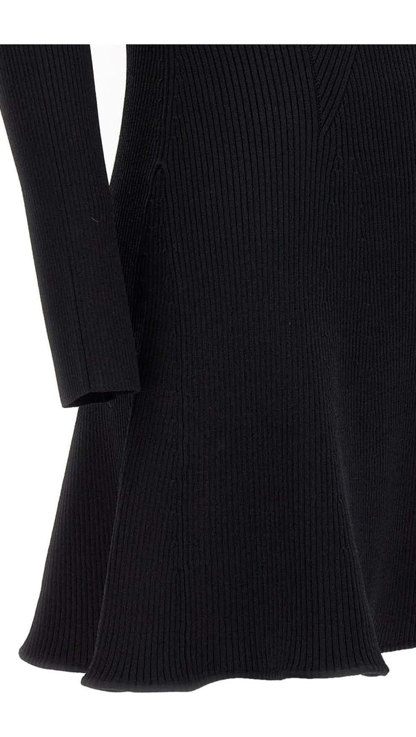 AIIZIE KNIT DIAMANTE MINI DRESS IN BLACK - product image