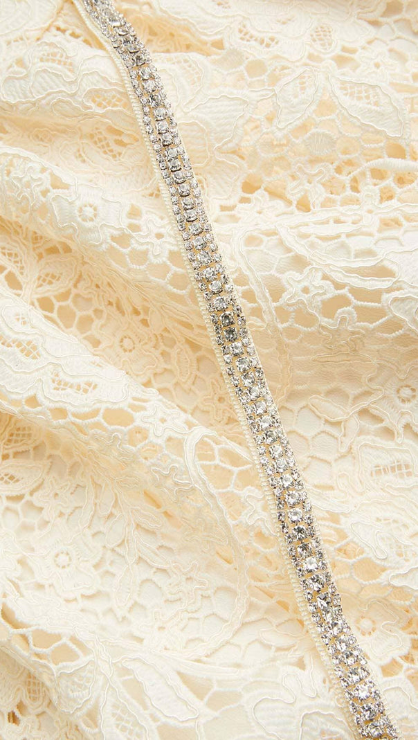 AIIZIE LACE BOW MINI DRESS IN WHITE - product image