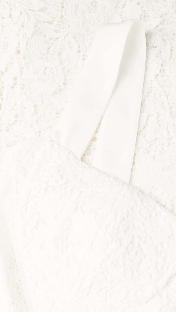 AIIZIE LACE DETAIL STRAPPY MIDI DRESS IN WHITE - product image