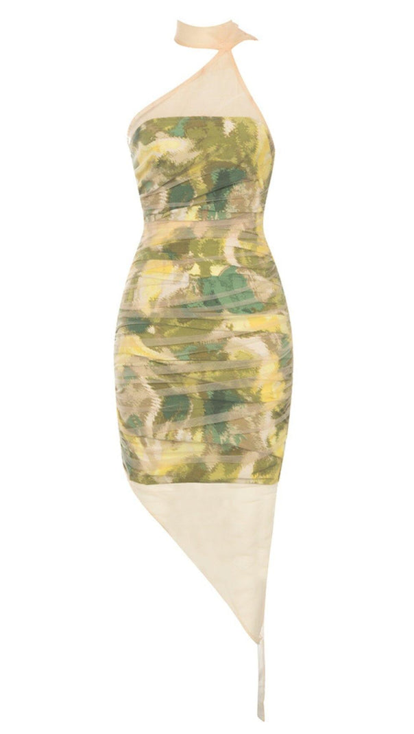 AIIZIE LACE RUCHED MINI DRESS IN MULITCOLOR - product image