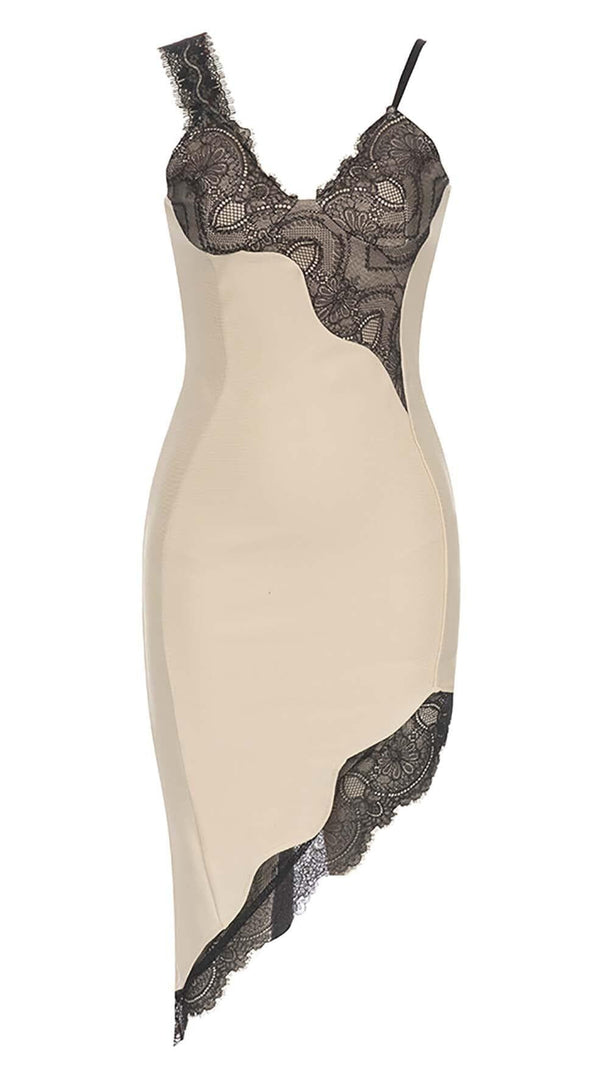 AIIZIE LACE STRAPPY HIGH-LOW DRESS IN IVORY - product image