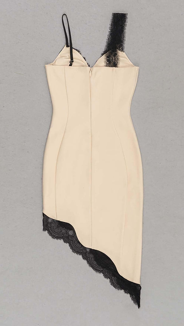 AIIZIE LACE STRAPPY HIGH-LOW DRESS IN IVORY - product image